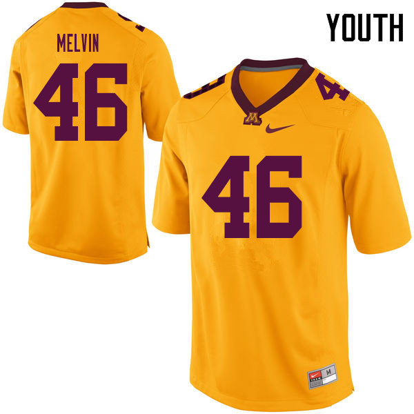 Youth #46 Alex Melvin Minnesota Golden Gophers College Football Jerseys Sale-Yellow - Click Image to Close